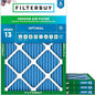 Filterbuy 21x22x1 Air Filter MERV 13 Optimal Smoke & Allergy Defense (4-Pack), Electrostatic Pleated HVAC AC Furnace Filters Replacement, Made in USA (Actual Size: 20.50 x 21.50 x 0.75)