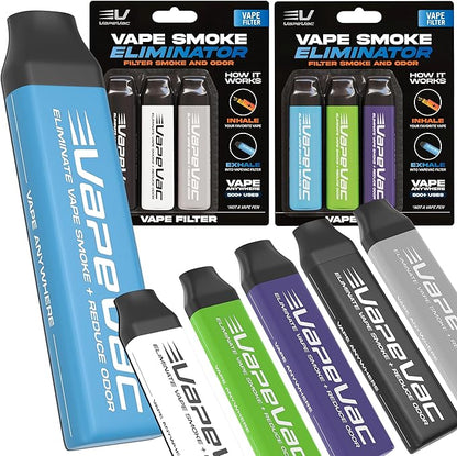 VapeVac (Registered AMZ Brand) – Pocket-Sized Personal Air Filter for Discreet Output Reduction | Minimizes Odor, Keeps Air Fresh | Not an Emission Device – 500+ Uses (6-Pack)