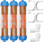 (3 Pack) Mixed Bed Ion Exchange Aquarium Filter Resin 0 PPM RO DI Refillable Housing w/Clamps & Fittings, Compatible with 10" Reverse Osmosis Water Filtration Systems, for High TDS in Water