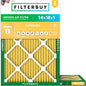 Filterbuy 14x18x1 Air Filter MERV 11 Superior Pet & Allergy Defense (2-Pack), Electrostatic Pleated HVAC AC Furnace Filters Replacement, Made in USA (Actual Size: 13.50 x 17.50 x 0.75)