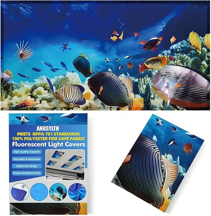 Fluorescent Light Covers - Classroom Covers for Ceiling Lights, 1 PCS 4 x 2 Feet Magnetic Light Filters, Classroom, Office Decor (Underwater World)