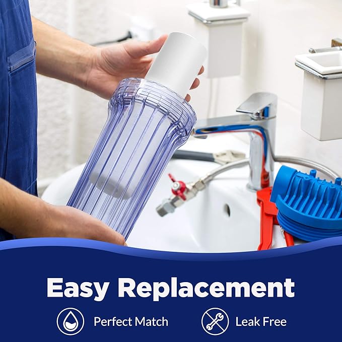 Membrane Solutions 10 Micron Sediment Water Filter Replacement Polypropylene Cartridge 10"x 2.5" for Whole House RO System, Compatible with AP110, GE FXUSC, WHKF-GD05, Culligan P5-6 Pack