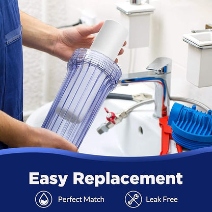 Membrane Solutions 5 Micron 10" x 2.5" Sediment Water Filter Replacement Cartridge for Any Water Filter 10 x 2.5 inch Whole House RO System, Compatible with GE FXUSC, AP110, WHKF-GD05-6 Pack