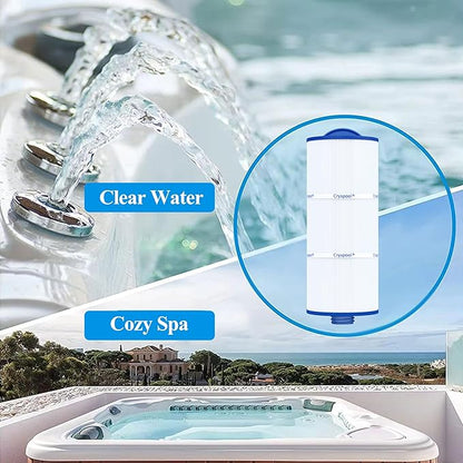 Cryspool® 06046 Filter Compatible with J-300, J400, 6CH-960, FC-2800, PJW60TL-F2S, 14081, 6540-383, Premium, Closed Handle(Not Removable Tops), 60 Sq. Ft Spa Filter Cartridge, 2 Pack