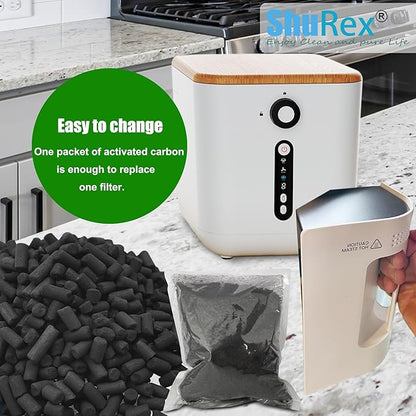 Odor Absorbing Carbon Refills for iDOO 3L Smart Kitchen Countertop Composter Filter, Replacement Activated Charcoal Filters Compatible with iDOO 3L Electric Kitchen Composter