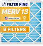 Filter King 15x15x1 Air Filter | 6-PACK | MERV 13 HVAC Pleated A/C Furnace Filters | MADE IN USA | Actual Size: 15 x 15 x .75"