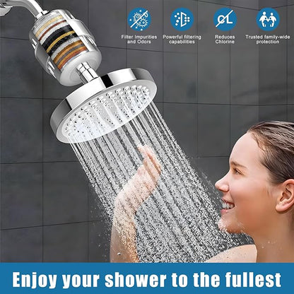 2 Pack 3 Stage Shower Filter Cartridge Replacement for Aqua Bliss SF100/SF220/SFC100/SFC220 (2-Pack) – Crystal-Clear Housing Shows Filter Media – Activated Carbon, Calcium Sulfite & KDF