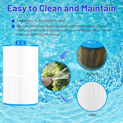 HANXER® C-8450 Spa Filter Cartridge Replaces for Filbur FC-3310, PCS50N, 100593, 3301-2261, 80501 Maax Spas/Coleman Spas, 50 sq.ft Hot Tub Filter, 4 Pack