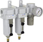 PneumaticPlus SAU430-N04DG-MEP Three Stage Air Drying System Particulate Air Filter, Coalescing Filter, Air Pressure Regulator Combo 1/2" NPT - Metal Bowl, Auto Drain, Bracket, Gauge