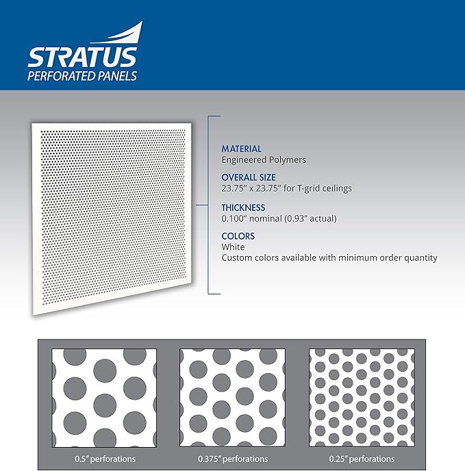 2'x2' Black Plastic Perforated Tile, 5 Pack, with 1/2" Holes