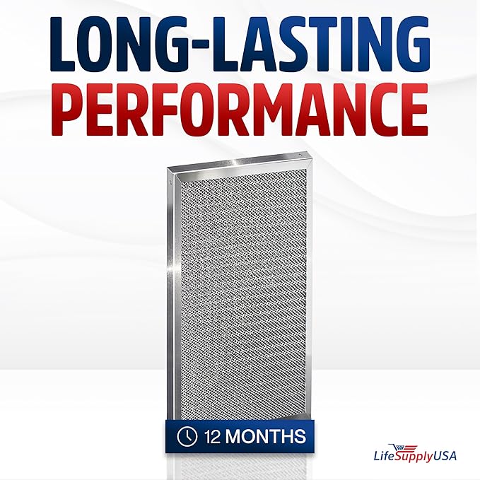 14x25x1 Electrostatic Air Filter, MERV 8, Washable, Reusable Furnace AC/HVAC Filter, Energy Saving, Easy to Clean, Long-Lasting by LifeSupplyUSA