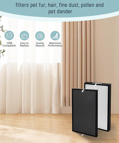 AD5000 Replacement Filter Compatible with Air Doctor 5000 Air Purifier – Includes 2 Main Filters and 2 Activated Carbon Filters(Not Compatible with 5500 Series)