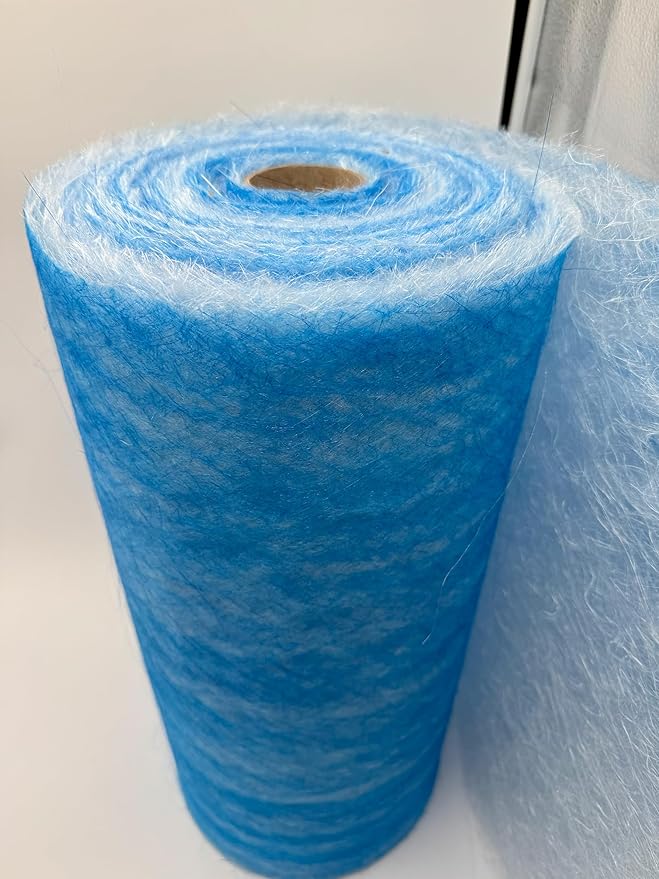 Paint Booth Exhaust Fiberglass Filter Roll, Blue/White Paint Arrestor for Spray Booth (60" x 100ft)