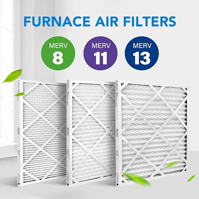 LotFancy 20x25x1 Air Filter MERV 8 4-Pack, Electrostatic Pleated Furnace & AC Filter, Captures Dust, Pet Hair, Pollen, Actual Size: 19.75"x23.75"x0.75"