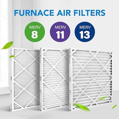 LotFancy 20x25x1 Air Filter MERV 8 4-Pack, Electrostatic Pleated Furnace & AC Filter, Captures Dust, Pet Hair, Pollen, Actual Size: 19.75"x23.75"x0.75"