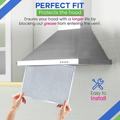 Bagean Stove Hood Vent Filter 11.8" x 14.3" BPS1FA30 - Compatible with NuTone Allure & Broan Range Hood Filter Replacement 99010299 - Fits QS1 QS2 30" Hoods - Blocks Grease & Filters Oven Air (2-Pk)