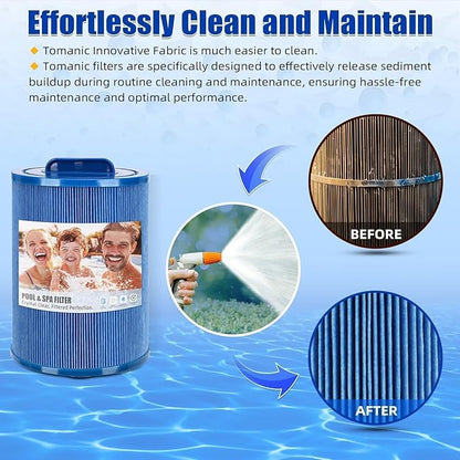 6CH-940 Spa Filter Replaces PWW50P3 Replacement Filter Filbur FC-0359, Aber Hot Tubs 03FIL1400, Waterway 817-0050 PWW50-Certified with NSF50 for Material Safety, 50 Sq.ft 2Pack