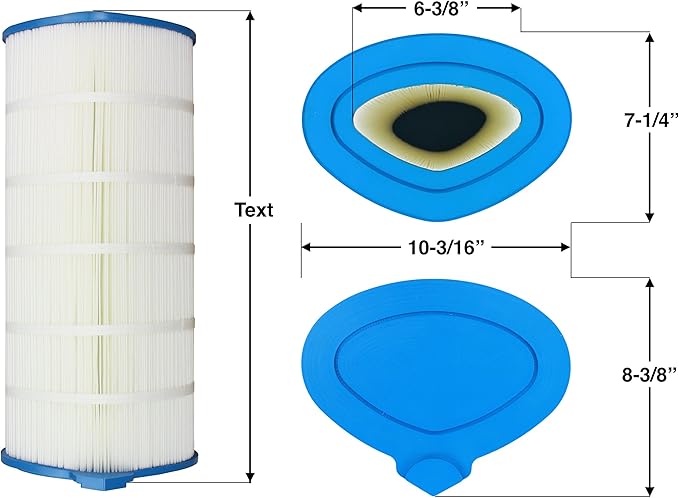 Pureline 100 Sq Ft Pool Replacement Cartridge Filter, Compatible with Jacuzzi Triclops, TC300 (Old Style Triangular) 42-3640-10-R