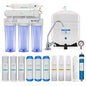 Max Water 5 Stage 100 GPD Reverse Osmosis Water Filtration System + Faucet-B + NSF Certified Tank + 7 Extra Replacement Filter Cartridges - Wall Mount/Under Sink RO System - Model: RO-5C6