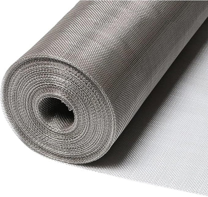 304 Stainless Steel Woven Mesh Panel, 50 Mesh 0.4mm Rustproof Metal Screen for Window Air Filters, Ventilation Covers, Animal Enclosures and Garden Barriers