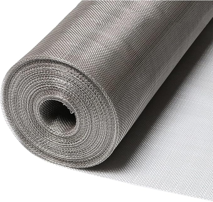 304 Stainless Steel Woven Mesh Panel, 50 Mesh 0.4mm Rustproof Metal Screen for Window Air Filters, Ventilation Covers, Animal Enclosures and Garden Barriers