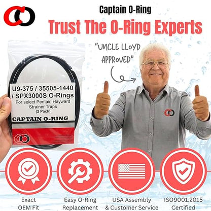 Captain O-Ring – Replacement U9-375/35505-1440 / SPX3000S / O-12 O-Rings for Pentair, Sta-Rite, Hayward Strainer Trap Cover (2 Pack)