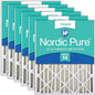 Nordic Pure 20x20x4 (Actual Size: 19 1/2 x 19 1/2 x 3 5/8) Pleated MERV 14 Air Filters 6 Pack