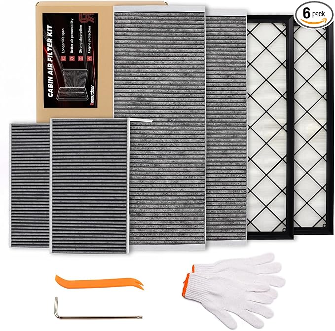 6-Pack HEPA Air Intake Filter & Upgrade Activated Carbon Cabin Air Filter Kit, Replacement for 2020-2025 Model Y Juniper Refresh Accessories (Premium/Performance), Replaces # 165837500A, 165837600A