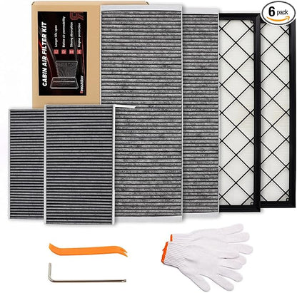 6-Pack HEPA Air Intake Filter & Upgrade Activated Carbon Cabin Air Filter Kit, Replacement for 2020-2025 Model Y Juniper Refresh Accessories (Premium/Performance), Replaces # 165837500A, 165837600A