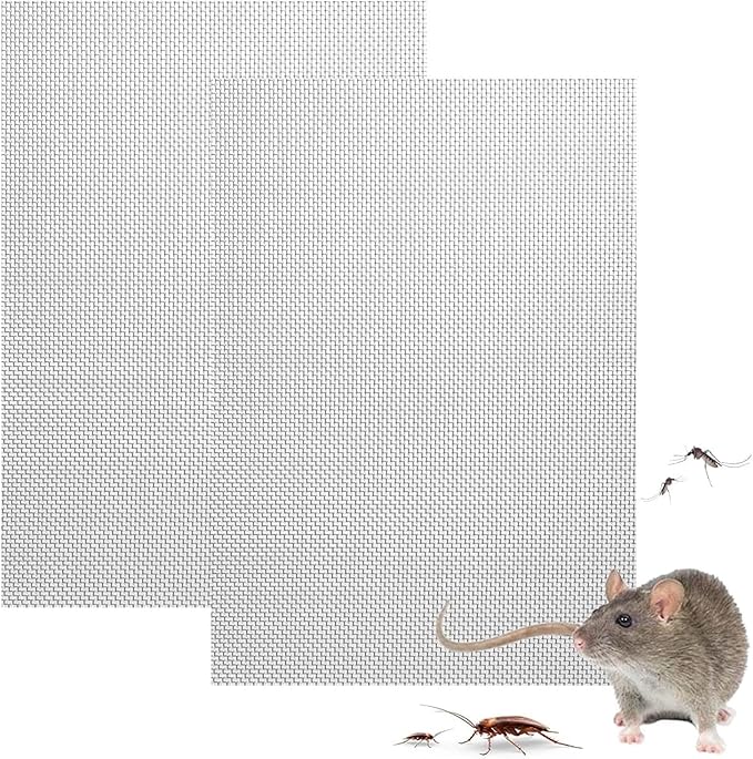 Stainless Steel Woven Wire Mesh, 304 Insect Screen, 30 Mesh Window Grid, Metal Netting, Ripstop Wire Cloth, Air Vent Protection Mesh, Woven Stainless Filter Panel