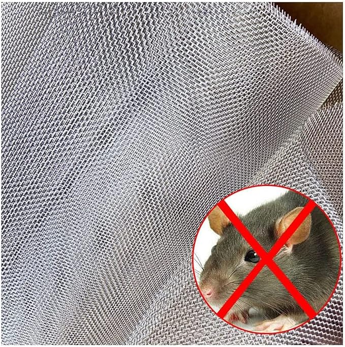 304 Stainless Steel Woven Wire Mesh,Stainless Steel Wire Metal Mesh Sheets,8 Mesh Steel Woven Mesh Rodent Proof Garden Insect Screen Heat-Resistant Metal Filter Screen Sheet