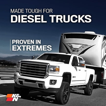 K&N Performance Diesel High-Flow Lifetime Engine Air Filter: Increase Power & Towing, Washable, Premium, Replacement Air Filter: Compatible with 2017-2019 Ford (F250, F350, F450, F550), E-0644