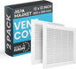 Repa Market 12 x 12 Inch (Outer) White Square Air Vent Cover - Pack of 2 Plastic Fresh Air Intake Vent - AC Cover with Nylon Mesh Screen, Wall, Ceiling HVAC Return Air Register, Modern Soffit Vents