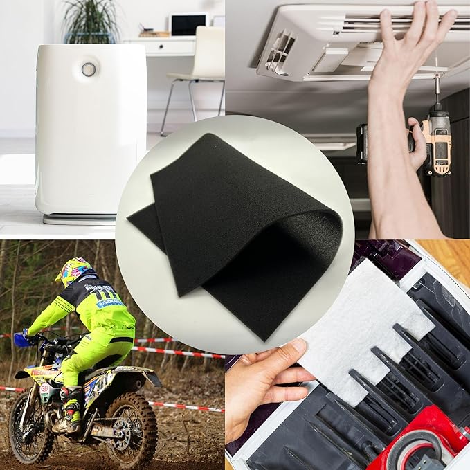 Window Air Conditioner Filter 15 x 23 x 1/4 inch 50PPI Cut To Fit AC Foam Replacement Filters Reusable Washable for Window Units RV Air Purifier Vents