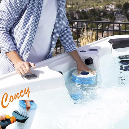 Concy Pool & Spa Cartridge Filter Cleaner – 7-Jet Comb Cleaning Wand for Deep Pleat Cleaning, Hose-Powered, Pleat-Safe Design, Fits Standard Garden Hoses