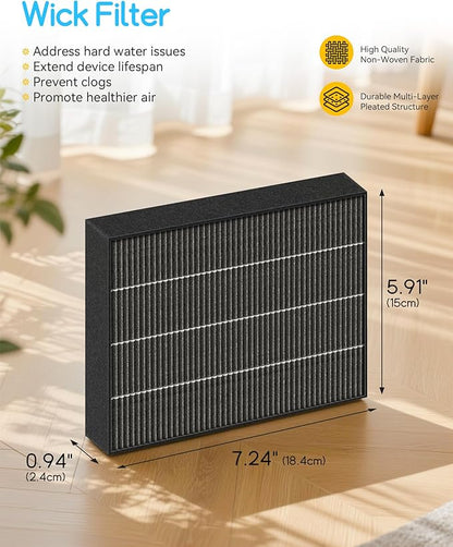 6000S Replacement Filter Kit Compatible with LEVOIT Superior 6000S Smart Evaporative Humidifier (8 Pack Gray Wick Filters and 8 Pack Sponge Filters)