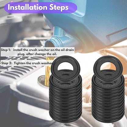 50PCS Rubber Oil Drain Plug Gasket Replacement for GMC Buick Cadillac Chevrolet Oil Crush Washer 12616850 (M12-GMC)