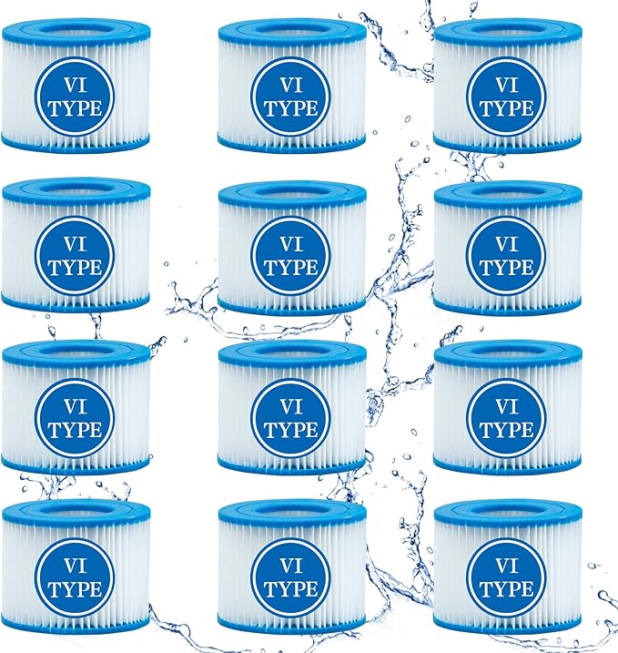 Type vi spa Filter and hot tub Filter Replacement Cartridge for Coleman hot tub Filters, for Inflatable hot tub Filter (12Pcs)