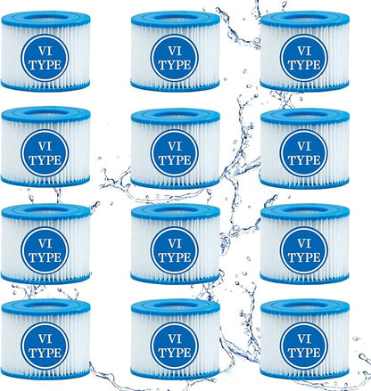 Type vi spa Filter and hot tub Filter Replacement Cartridge for Coleman hot tub Filters, for Inflatable hot tub Filter (12Pcs)