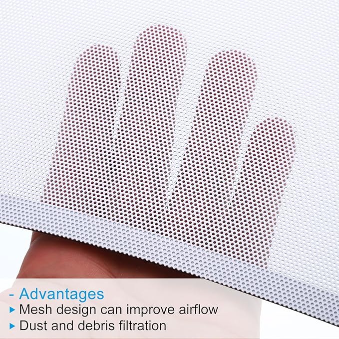 PATIKIL 4"x12" Magnetic Vent Cover, 6 Pack Floor Wall Air Registers Cover Strong Magnet Vent Screen Mesh for Blocking Hair Dust Debris, White