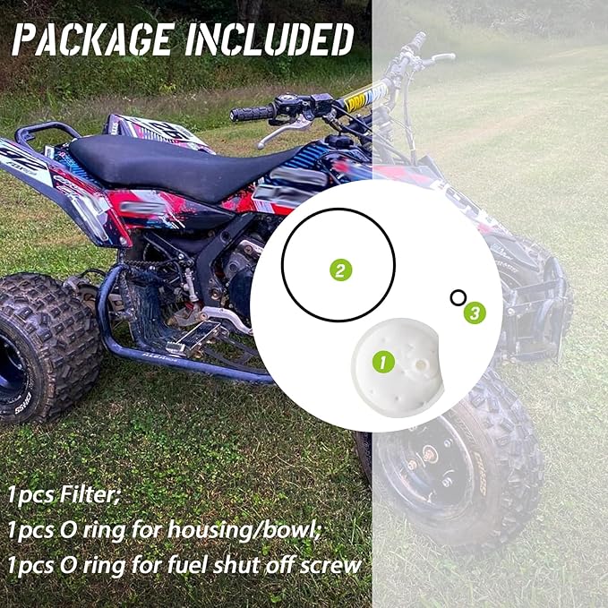 ORK-0156 Seals O-Ring And Filter Rebuild Kit Compatible With Suzuki Ltr 450 Swirl Fuel Filter 2006-2011(1 SET)1 Filter and 2 O-rings