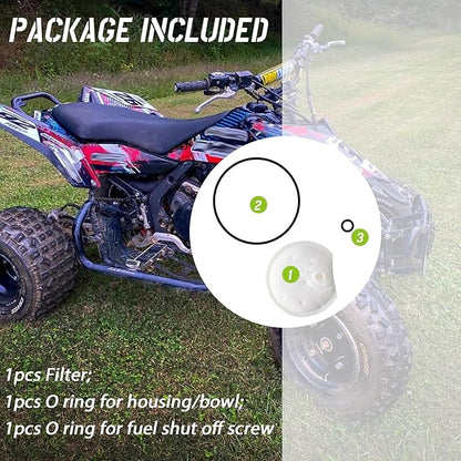 ORK-0156 Seals O-Ring And Filter Rebuild Kit Compatible With Suzuki Ltr 450 Swirl Fuel Filter 2006-2011(1 SET)1 Filter and 2 O-rings