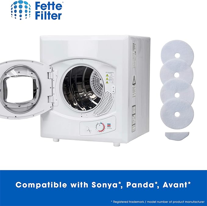 Fette Filter -Premium Material Dryer Exhaust Filters Compatible with Sonya, Panda, Avant, Magic Chef Dryers 16 Exhaust Filters & 4 Air Intake Filters
