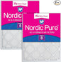 Nordic Pure 25x25x1 (Actual Size: 24 1/2 x 24 1/2 x 3/4) Tru Mini Pleat MERV 8 AC Furnace Air Filters - 2.5X More Media for Longer-Lasting, High-Efficiency Filtration - 2 Pack
