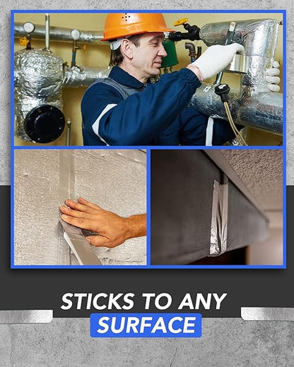 TapePlus Aluminum Foil Tape - HVAC & Ductwork Sealing with HVAC Tape - Metal Ductwork Insulation & Moisture Protection - Heat-Resistant Performance to 250°F - 2 in x 70 yd, Pack of 1, Silver