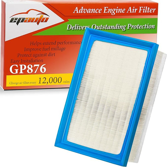 EPAuto GP876 (CA11876) Engine Air Filter, Replacement for Audi A3, A3 Quattro, Q3, S3, TT, TT Quattro; Volkswagen Golf, GTI, Jetta GLI, Arteon - Fit Select Models (2014-2025)