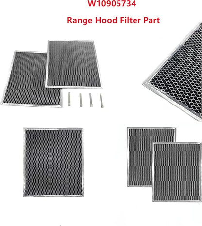 W10905734 Range Hood Filter Part Replacement for whirlpool range hood charcoal filter AP6050126, 4533728, PS12070219,charcoal filter w10905734 (2 pack,double-sided)