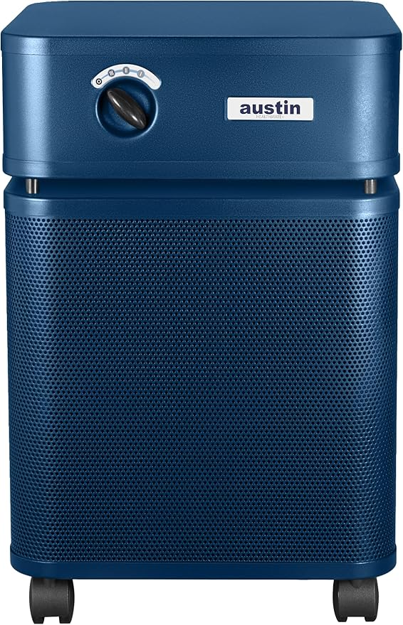 Austin Air HealthMate Plus Standard Air Purifier Midnight Blue - Advanced 4- Stage Filtration Air Purifiers For Home with Activated Carbon & Zeolite - Ideal as Air Purifiers for Bedroom Model B450