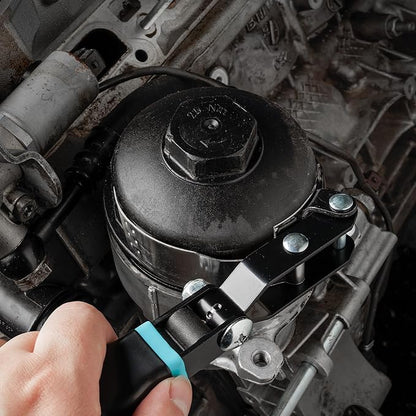 DURATECH Small Swivel Oil Filter Wrench，5 Gear Adjustment Oil Filter Removal Tool Fits Filters 2-3/4" to 3-1/4", Ideal for Car Repair Tools