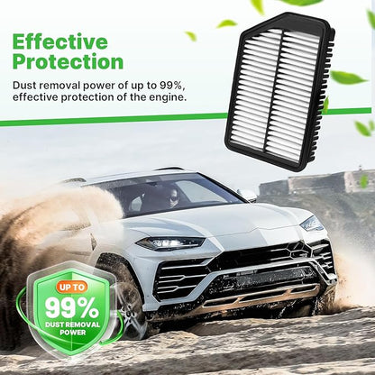 Engine+Cabin Air Filters Set Fit for 2011-2016 Hyundai Elantra 1.8L, 2014-2017 Elantra Gt L4 2.0L, 2014-2018 Kia Forte5 2.0L Engine Air Filter Replacement Accessories CF10728 28113-3X000